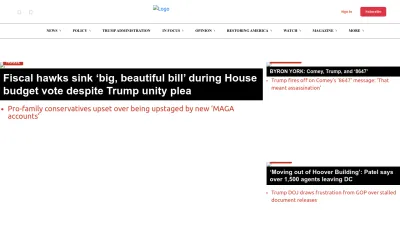 Screenshot of Washingtonexaminer.com