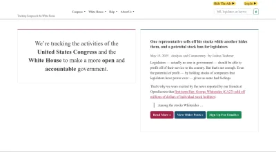 Screenshot preview of govtrack.us