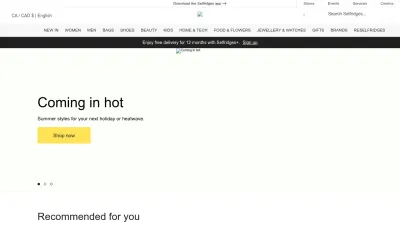 Screenshot preview of selfridges.com