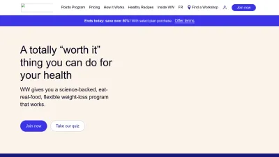 Screenshot of Weightwatchers.com
