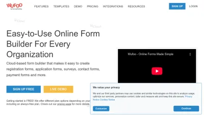 Screenshot of Wufoo.com