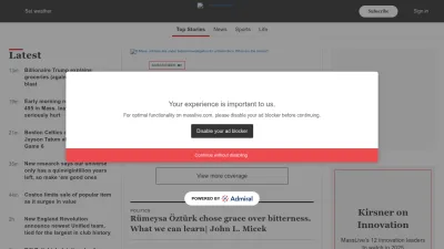Screenshot preview of masslive.com