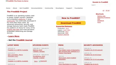 Screenshot of Freebsd.org
