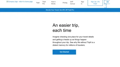 Screenshot of Tripit.com