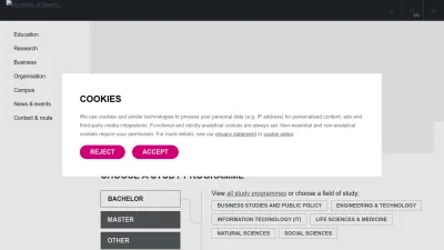 Screenshot of Utwente.nl