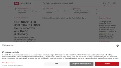 Screenshot of Swissinfo.ch