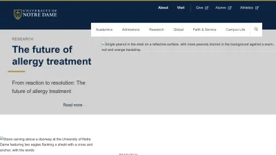Screenshot preview of nd.edu