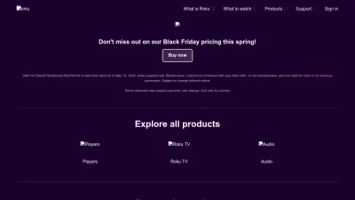 Screenshot of Roku.com
