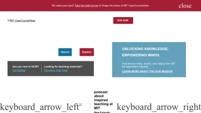Screenshot preview of ocw.mit.edu