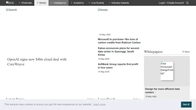 Screenshot preview of datacenterdynamics.com