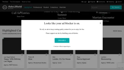 Screenshot of Adsoftheworld.com