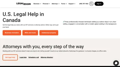 Screenshot of Legalzoom.com