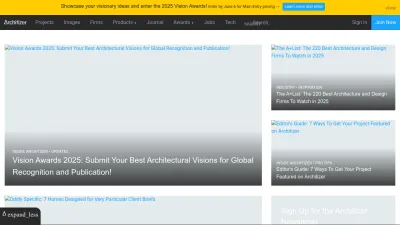 Screenshot preview of architizer.com
