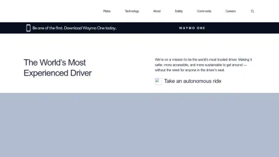 Screenshot of Waymo.com