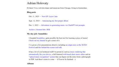 Screenshot of Holovaty.com