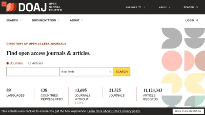 Screenshot preview of doaj.org