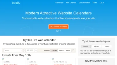 Screenshot preview of tockify.com