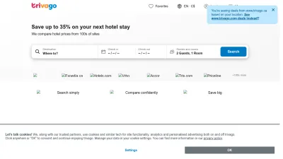 Screenshot preview of trivago.com