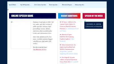Screenshot of Americanrhetoric.com