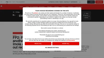 Screenshot of Formula1.com