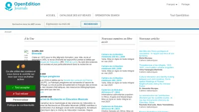 Screenshot of Journals.openedition.org