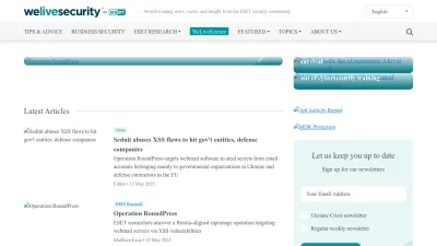 Screenshot of Welivesecurity.com