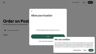 Screenshot preview of postmates.com