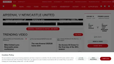 Screenshot preview of arsenal.com