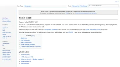 Screenshot of Wiki.whatwg.org