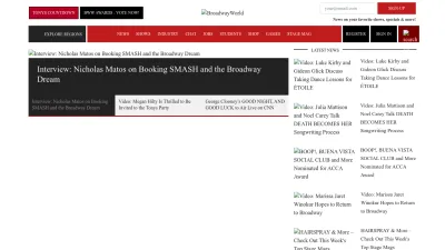 Screenshot of Broadwayworld.com