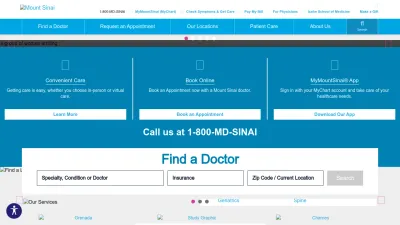 Screenshot of Mountsinai.org