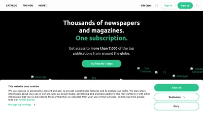 Screenshot of Pressreader.com