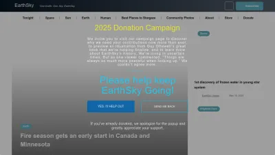 Screenshot preview of earthsky.org