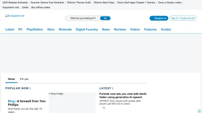 Screenshot of Eurogamer.net