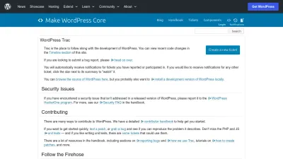 Screenshot of Core.trac.wordpress.org