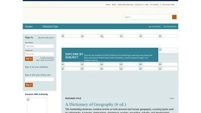 Screenshot of Oxfordreference.com