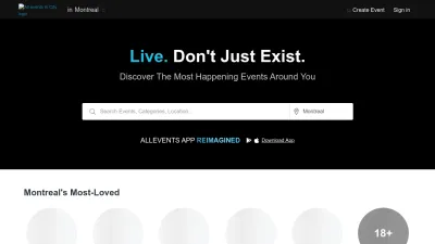 Screenshot of Allevents.in