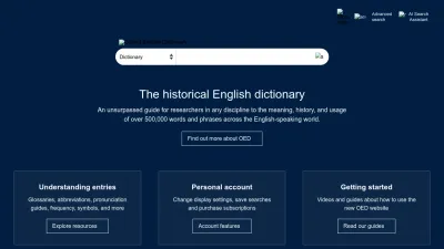 Screenshot preview of oed.com