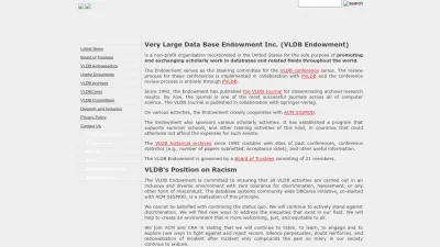 Screenshot of Vldb.org