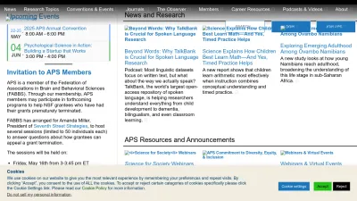 Screenshot of Psychologicalscience.org