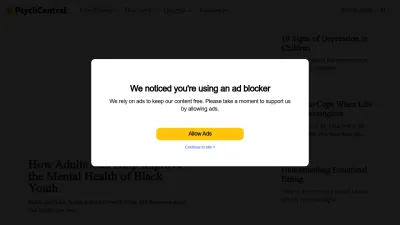 Screenshot preview of psychcentral.com