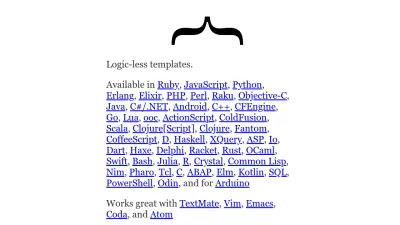 Screenshot of Mustache.github.io