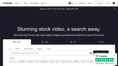 Screenshot of Pond5.com