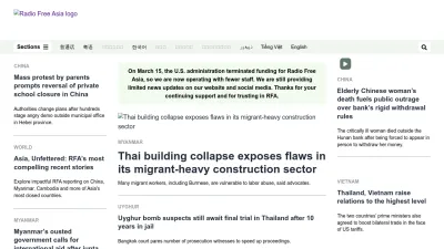 Screenshot of Rfa.org