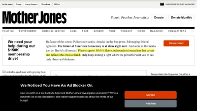 Screenshot of Motherjones.com