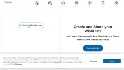 Screenshot preview of wishlist.com