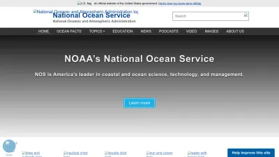 Screenshot of Oceanservice.noaa.gov