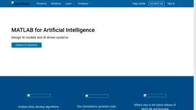 Screenshot of Mathworks.com