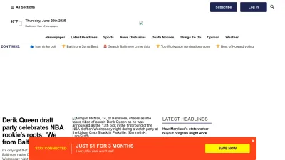 Screenshot preview of baltimoresun.com