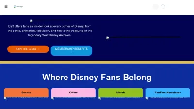 Screenshot of D23.com